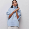 Women's High Neck Sweater Loose Knit Pullover Coat for Fall/Winter