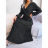 Summer Chic Cross V-Neck A-Line Pleated Maxi Dress for Women