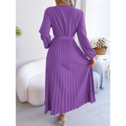 Summer Chic Cross V-Neck A-Line Pleated Maxi Dress for Women
