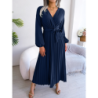 Summer Chic Cross V-Neck A-Line Pleated Maxi Dress for Women