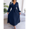 Summer Chic Cross V-Neck A-Line Pleated Maxi Dress for Women