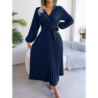 Summer Chic Cross V-Neck A-Line Pleated Maxi Dress for Women