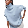 Women's High Neck Sweater Loose Knit Pullover Coat for Fall/Winter