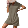 Women's Summer New Beach Dress V-Neck Knotted Cover-Up Ruffle Dress in Stock