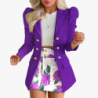 Spring/Autumn Women's Fashion Set Chic Checkered Floral Casual Short Skirt Suit Two-Piece Outfit