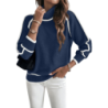 Women's Knitted Sweater Set Long Sleeve High Neck Top Casual Loose Knitwear
