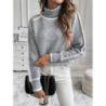 Women's Knitted Sweater Set Long Sleeve High Neck Top Casual Loose Knitwear