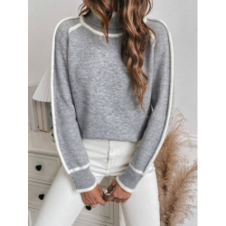 Women's Knitted Sweater Set Long Sleeve High Neck Top Casual Loose Knitwear