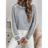 Women's Knitted Sweater Set Long Sleeve High Neck Top Casual Loose Knitwear
