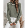 Women's Knitted Sweater Set Long Sleeve High Neck Top Casual Loose Knitwear
