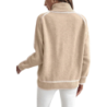 Women's Knitted Sweater Set Long Sleeve High Neck Top Casual Loose Knitwear