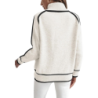 Women's Knitted Sweater Set Long Sleeve High Neck Top Casual Loose Knitwear