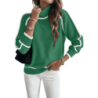 Women's Knitted Sweater Set Long Sleeve High Neck Top Casual Loose Knitwear