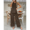 New Spring/Summer Two-Piece Set Striped Tank Top Wide Leg Pants Fashion Outfit