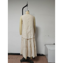Spring New Arrivals Cotton Linen Women Loose Maxi Dress