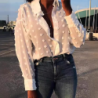 Women's Wish New Round Dot Long Sleeve Button-Down Shirt Top