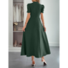 Elegant Vacation Style Bubble Sleeve Corset Long Dress for Women Summer