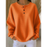 New \Oversized Fit Long Sleeve Herringbone Button-Down Shirt for Autumn Winter