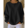 New \Oversized Fit Long Sleeve Herringbone Button-Down Shirt for Autumn Winter