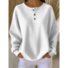 New \Oversized Fit Long Sleeve Herringbone Button-Down Shirt for Autumn Winter