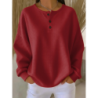 New \Oversized Fit Long Sleeve Herringbone Button-Down Shirt for Autumn Winter