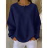 New \Oversized Fit Long Sleeve Herringbone Button-Down Shirt for Autumn Winter