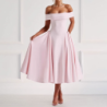 Womens Spring New Arrivals Elegant Slit Neck One-Shoulder Dress