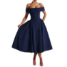 Womens Spring New Arrivals Elegant Slit Neck One-Shoulder Dress