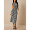 Striped Knit Dress - Imported Sleeveless Slim Fit One-Piece Midi Dress for Women