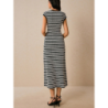 Striped Knit Dress - Imported Sleeveless Slim Fit One-Piece Midi Dress for Women