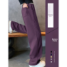 Dark Plum Banana Wide Leg Pants Women Winter Fall Long Sleeve High Waist Fleece Joggers