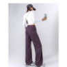 Dark Plum Banana Wide Leg Pants Women Winter Fall Long Sleeve High Waist Fleece Joggers