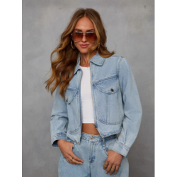 Windy Spring Fashion Casual Loose Women's Denim Jacket Pants Set