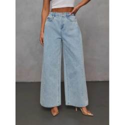 Windy Spring Fashion Casual Loose Women's Denim Jacket Pants Set