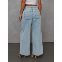 Windy Spring Fashion Casual Loose Women's Denim Jacket Pants Set