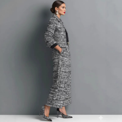 New Stand Collar Slim Fit Women's Jacket Set with Wide Leg Pants