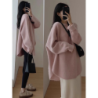 Pink Crewneck Sweater Women's New Fall Outfit Korean Style Atmosphere Aesthetic Top