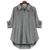 Women's Spring Autumn New Arrivals Double-Colored Fabric Shirt Loose Fit Plus Size Long Sleeve Versatile Top