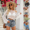 Spring/Summer New Knitted Cami Top Hollowed Out Short Sleeve Sweater Women
