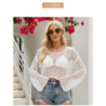 Spring/Summer New Knitted Cami Top Hollowed Out Short Sleeve Sweater Women