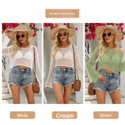 Spring/Summer New Knitted Cami Top Hollowed Out Short Sleeve Sweater Women