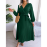 Summer Chic Cross V-Neck A-Line Pleated Maxi Dress for Women
