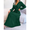 Summer Chic Cross V-Neck A-Line Pleated Maxi Dress for Women