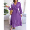 Summer Chic Cross V-Neck A-Line Pleated Maxi Dress for Women