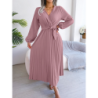 Summer Chic Cross V-Neck A-Line Pleated Maxi Dress for Women