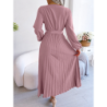 Summer Chic Cross V-Neck A-Line Pleated Maxi Dress for Women