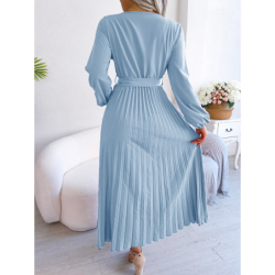 Summer Chic Cross V-Neck A-Line Pleated Maxi Dress for Women