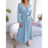 Summer Chic Cross V-Neck A-Line Pleated Maxi Dress for Women