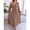 Summer Chic Cross V-Neck A-Line Pleated Maxi Dress for Women