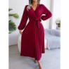Summer Chic Cross V-Neck A-Line Pleated Maxi Dress for Women